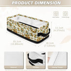 Multi-purpose Storage Basket Small Storage Bins Collapsible Rectangular Toilet Paper Basket Organizer for Bathroom Bedroom Kitchen Office Organization, Sunflower Bee