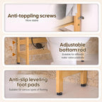 Over The Toilet Storage with 2 Baskets, 4-Tier Bamboo Organizer Rack with Paper Holder & 4 Hooks & Waterproof Feet Pad,Freestanding Shelf for Bathroom(Natural)