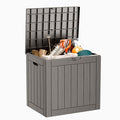 30 Gallon Resin Deck Box Outdoor Storage Box for Patio Furniture,Outdoor Cushions,Garden Tools and Pool Supplies,Waterproof,Lockable(Grey,30Gallon)
