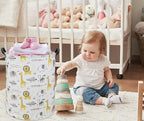 Animal Baby Laundry Basket Baby Hamper Kids Hamper Basket Toy Storage Bin for Boys Room Decor Baby Nursery Hamper Gift Baskets for Bedroom Bathroom(Grey Animal)