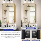 20" x 26" Bathroom Medicine Cabinet with Mirror Door, Brush Gold Stainless Steel Frame, Recessed or Surface Mounted,Storage Cabinet with Adjustable Metal Shelves,Upgraded Version