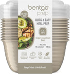 Bentgo Prep - 1-Compartment Bowls with Custom Fit Lids - Reusable, Microwaveable, Durable, PFAS & BPA-Free, Freezer and Dishwasher Safe Meal Prep Food Storage - 10 Bowls & 10 Lids (Champagne)