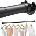 3 PACK Closet Rods for Hanging Clothes, 17 to 54 Inches Stepless Adjustable Metal Closet Rod, 1.3 Inches Heavy Duty Clothes Hanging Rod for Closet Wardrobes Laundry RV, Black