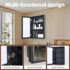Mirror Medicine Cabinet with Large Capacity,Mirror Cabinet and Iron Medicine Cabinet for Bathroom,Living Room,Toilet 14 * 24 inch, Shatterproof Mirror Cabinet for Surface and Recessed Mount