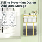 Towel Racks for Bathroom, Bathroom Shelf Over Toilet,Floating Shelves with Towel Rack Paper Holder Storage Basket,Floating Shelves for Wall Decor,Gold
