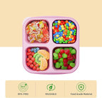 6 Pcs Bento Snack Containers, Reusable 4 Compartment Food Storage Container with Lids, Divided Lunchable Container, Freezer, Microwave & Dishwasher Safe (6 Color)