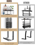 Towel Racks for Bathroom 31inch Wall Mounted Towel Rack,Floating Shelf with Wood Plank,Towel Storage for Bathroom can Holds 6 Large Rolled Towels,All Black