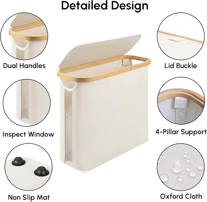 Vespara 2 Pcs Toilet Paper Storage Baskets, FoldableToilet Paper Storage with Lid for 9 Mega or 12 Regular Size Rolls,Waterproof Free Standing Toilet Paper Holder with Storage for Bathroom 2PCS Black
