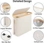 Vespara 2 Pcs Toilet Paper Storage Baskets, FoldableToilet Paper Storage with Lid for 9 Mega or 12 Regular Size Rolls,Waterproof Free Standing Toilet Paper Holder with Storage for Bathroom Grey