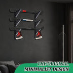 Ski Wall Rack Horizontal Ski Rack Wall Mount Hockey Stick Storage, Garage Storage for Sports Equipment, Skates, Lacrosse Sticks, 3 Tiers