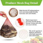 Sukh 90PCS Mesh Produce Bags - 24Inch Mesh Vegetable Bags Onion Storage Net Produce Seafood Net for vegetables Storage Fruits Seafood and Other Agricultural Products Red