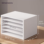 Ballucci 5 Tier Paper Organizer Letter Tray, Wood Desk File Organizer with Adjustable Shelves, Home Office School Letter/A4 Mail Sorter Magazine Holder - White