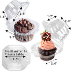 200 Pack Individual Cupcake Containers Plastic Cupcake Boxes Cupcake Holders Stackable Deep Dome Cupcake Carrier