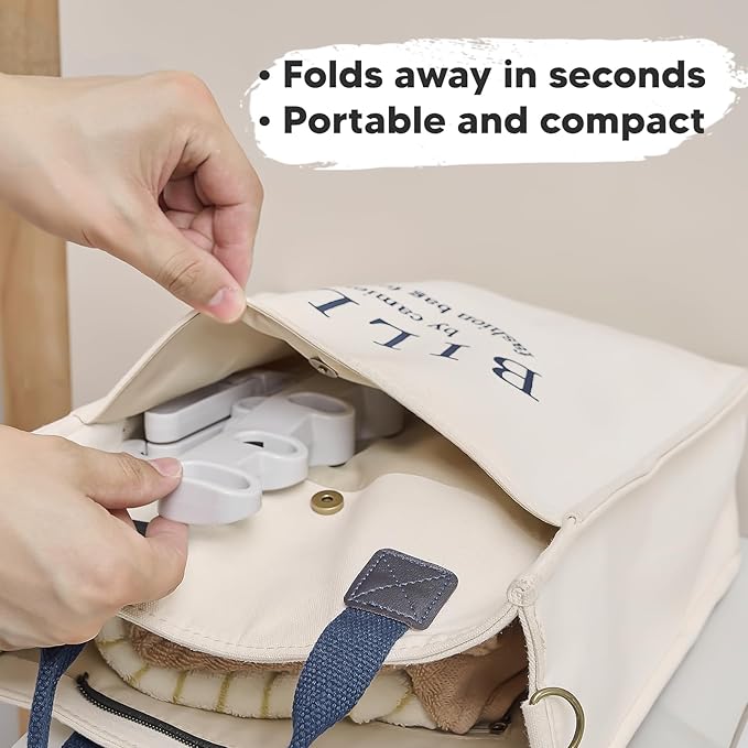 GorillaLine Go - Folding Clothes Drying Rack - Travel Essentials for Laundry - Portable and Collapsible with Hook - Clothes Rack Cruise Ship Essentials, RV, Traveling and Small Room