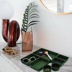 Welaxy Felt Desk Drawer Organizer Trays, 7-Piece Storage Bins for Office, Entryway Catchall & Minimalist Decor (Forest Green)