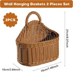 2 Pcs Hanging Storage Baskets, Potato Garlic Onion Pantry Storage Baskets, Wall Decorative Storage Basket, Washable Decorative Basket Woven Wall Basket Kitchen Bin for Kitchen, Living Room