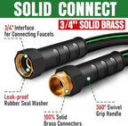 Heavy Duty Garden Hose 25ft, NON-EXPANDABLE Flexible Water Hose, Kink Resistant Lightweight Hybrid Hose, Leakproof Hose Male to Female Fittings
