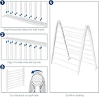 Whitmor Spacemaker Folding Drying Rack, Indoor Clothes Organizer with Patent-Pending Design, Space Saving, 6" L x 26" W x 51.5" H,White Deluxe