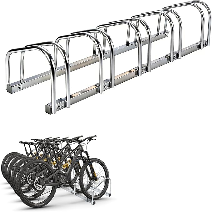 Bike Floor Stand, Freestanding Bike Parking Rack for Garage, Heavy Duty Bicycle Storage Organizer Fit 22-28" Wheels & 2.2" Tire Width,Indoor Outdoor Bike Storage Stand for Home, Apartment, Bike Shop