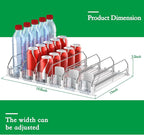 Drink Organizer for Fridge-White Automatic Pusher Glide,12oz 16oz 20oz-Soda Dispenser for Fridge-Holds up to 30 Cans