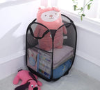 Mesh Pop up Laundry Hamper with Portable Handles, Collapsible Laundry Basket for Storage, Folding Pop-Up Clothes Hampers for Home, College Dorm or Travel, Black