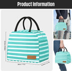 Lunch Bag Women/Men Lunch Box Women/Men (Baby blue+White Stripes)