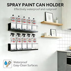 6 Pack Wall-Mounted Spray Bottle Holder, Heavy-Duty Steel Black Aerosol Can Storage Rack with 30 Holes, Spray Paint Can Organizer for Garage, Shop, Home, Tool Trailer & Service Truck