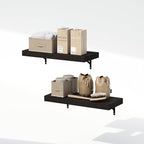 Furinno Tanna Floating Shelves for Wall Set of 2, 22-Inch Bathroom Wall Shelf, Wall Mounted Shelf, for Bathroom Organizers and Storage, Living Room, Tobacco Oak