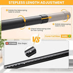 Closet Rods for Hanging Clothes, 17-54 Inch No-Cut Stepless Adjustable Closet Rod, 1.3 Inch Heavy Duty Metal Closet Hanging Rod with Brackets, Black Closet Bar for Closet, Laundry Room, RV, Wardrobes