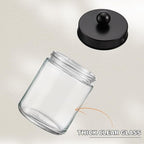 Bathroom Organizers and Storage,4 Pack Bathroom Accessories,Bathroom Decor,Home Decor,Bathroom Storage and Organization,Qtip Holder for Room Decor Aesthetic (Black lids)