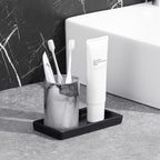 Luxspire Bathroom Vanity Tray, Mini Soap Dispenser, Small Ceramic Perfume and Jewelry Dish, Trinket Holder, Rectangle Candle Tray, Bath Organizer Kitchen Sink Narrow Soap Dish, Black