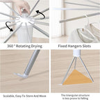 Clothes Drying Rack Tripod,Laundry Hanger Dryer Rack,Portable Foldable Drying Rack-Drying Rack Clothing Laundry Bedroom Household Aluminum-12rods