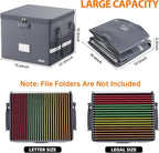 ENGPOW 5200°F File Box Fireproof Document Box with Lock,Heat Insulated Collapsible File Storage Organizer Box with Handle,Portable Home Office File Cabinet for Hanging Letter/Legal Size Folder, Gray