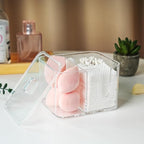 KIMCHOMERSE Qtip Holder, 4 Compartments Bathroom Canisters for Cotton Swab, Cotton Ball, Clear Acrylic Containers with Lid for Bathroom Vanity Countertop
