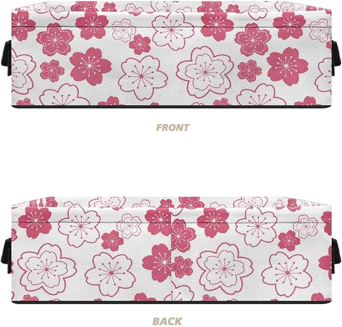 Storage Bin Toilet Paper Basket Multi-purpose Long Organizer Bins Small Kitchen Bathroom Small Items Storage Baskets Cubes Home Decorations Accessories, Cherry Blossom Pink White