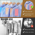 20 Pack Clear Clothes Covers for Hanging Garment Plastic Suit Bags Dry Cleaning Bags Transparent Dust-proof Garment Covers for Dry Cleaner, Home Storage, Travel (60 x 100cm)