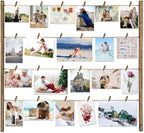 Mini Clothes Pins, 260 PCS Small Wooden Clothes Pin with Jute Twine, Clothespins, Clothes Pins for Photos Crafts DIY Project