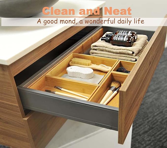 Bamboo Organizer Storage Boxes for Tabletop Bathroom Dresser Organizer Small Boxes, Bamboo 4"*4"