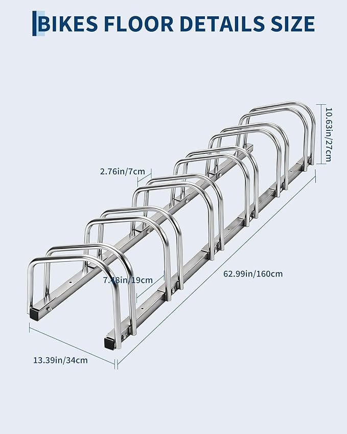 Freestanding Bike Floor Stand, Heavy Duty Bicycle Parking Rack for Garage Home Indoor Outdoor, Bike Storage Organizer Fits 22-28 Inch Wheels & 2.2 Inch Tire Width