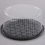 12 inch Plastic Disposable Cake Containers Carriers with Dome Lids and Cake Boards,5 Pack of Each(Large)