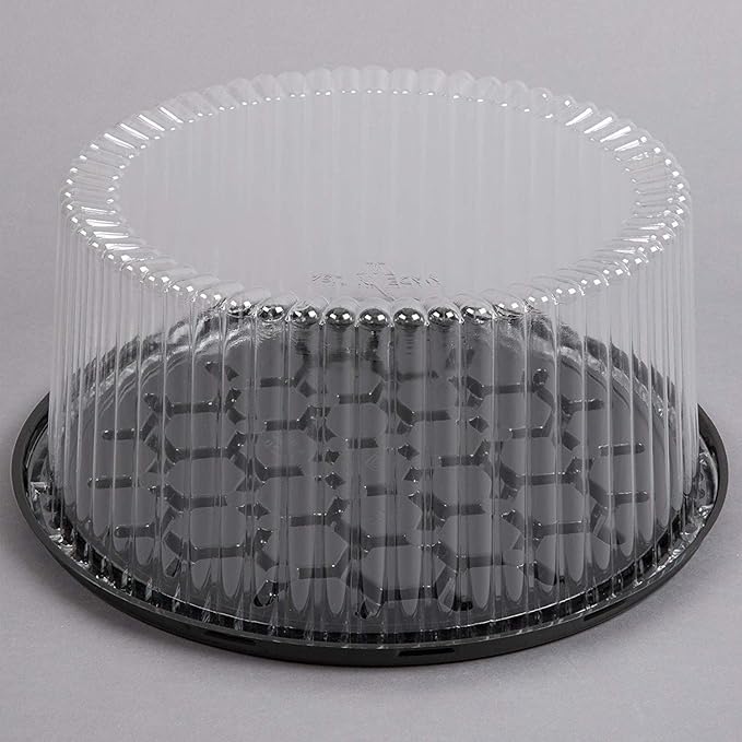 12 inch Plastic Disposable Cake Containers Carriers with Dome Lids and Cake Boards,5 Pack of Each(Large)