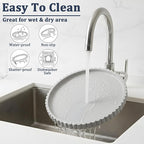Silicone Bathroom Countertop and Vanity Tray, Round Silicone Bathroom Tray, Modern Bathroom Decor, Coffee Table Decor, Decorative Tray for Candle, Perfume, Plants (Grey, 9 inch)