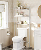 HOOBRO Over The Toilet Storage, 3-Tier Bathroom Organizer Shelf Over Toilet, Freestanding Bathroom Storage Shelves, Space Saver, Easy to Assemble for Room, White WT41TS01