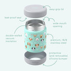 Bentgo Kids Stainless Steel Food Jar - 11oz Leak-Proof Double Insulated Hot or Cold Food Container with Removable Silicone Bumper, Dishwasher Safe, Easy Open Lid, Ages 3+ (Puppy Love)