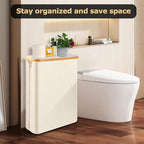 Extra Large Toilet Paper Storage Basket with Lid 49L Slim Toilet Paper Basket Holder Bin Container Organizer for Bathroom Hold up to 20 Regular Rolls or 15 Mega Rolls