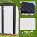 Patiowell 5x3 FT Outdoor Storage Shed, Garden Tool Shed with Sloping Roof and Lockable Door, Metal Shed for Backyard Garden Patio Lawn, White