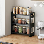 Bathroom Counter Organizer,Bathroom Counter Shelf,Bathroom Organizers,Under Sink Organizer,Cologne Organizer For Men,Cologne Cabinet,Spice Rack Organizer for Cabinet,Gifts(Black 3 Tier)