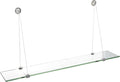 Spancraft Glass CR-6x30-Brushed Steel Crane Glass Shelf, Brushed Steel, 6" x 30"