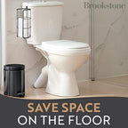 BROOKSTONE Over the Toilet Paper Holder Reserve - Toilet Paper Holder with Storage, Bathroom Toilet Paper Organizer, Metal Toilet Paper Roll Holder Fits Any Size Rolls - Matte Black