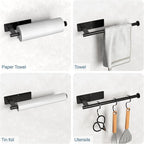 Paper Towel Holder Under Cabinet, Upgraded Self Adhesive Paper Towel Holder Wall Mount for Kitchen, Bathroom, RV, Bend-Resistant, Self-Adhesive or Drill mounting